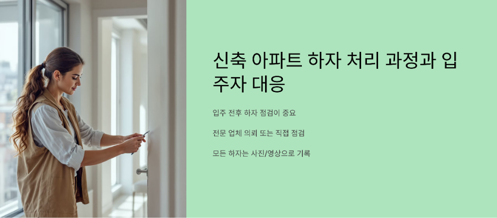 신축 아파트 하자 처리 과정 과 입주자 대응