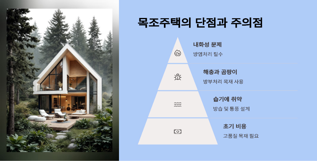 목조주택의 단점 에 대한 설명 이미지