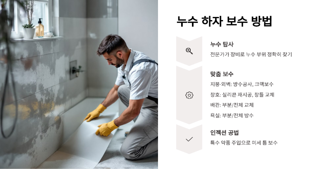 공동 주택 누수 하자 종류, 원인, 보수 방법