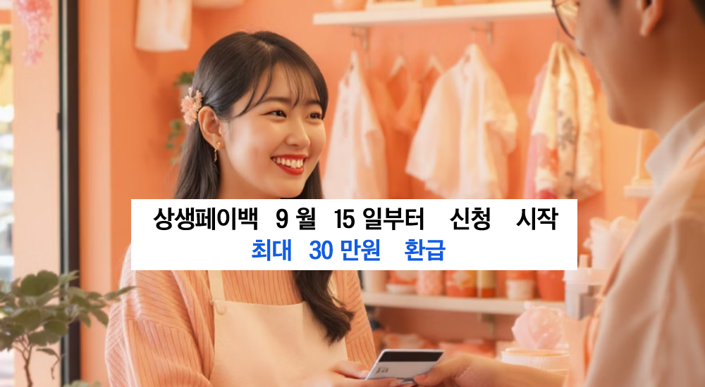 ‘상생페이백’, 9월 15일부터 신청 시작