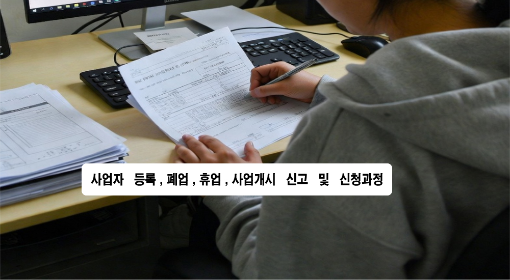 사업자 등록 방법과, 휴업신고 과 폐업신고 , 휴업 사업재개, 방법