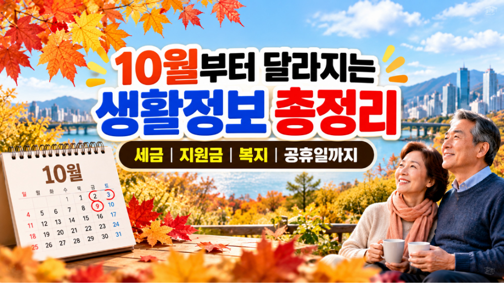 10월부터 달라지는 생활정보 총정리