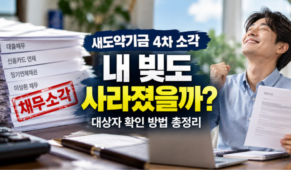 새도약기금 4차 소각 대상자 확인 방법｜장기 연체채권 1조 6천억 원 소각