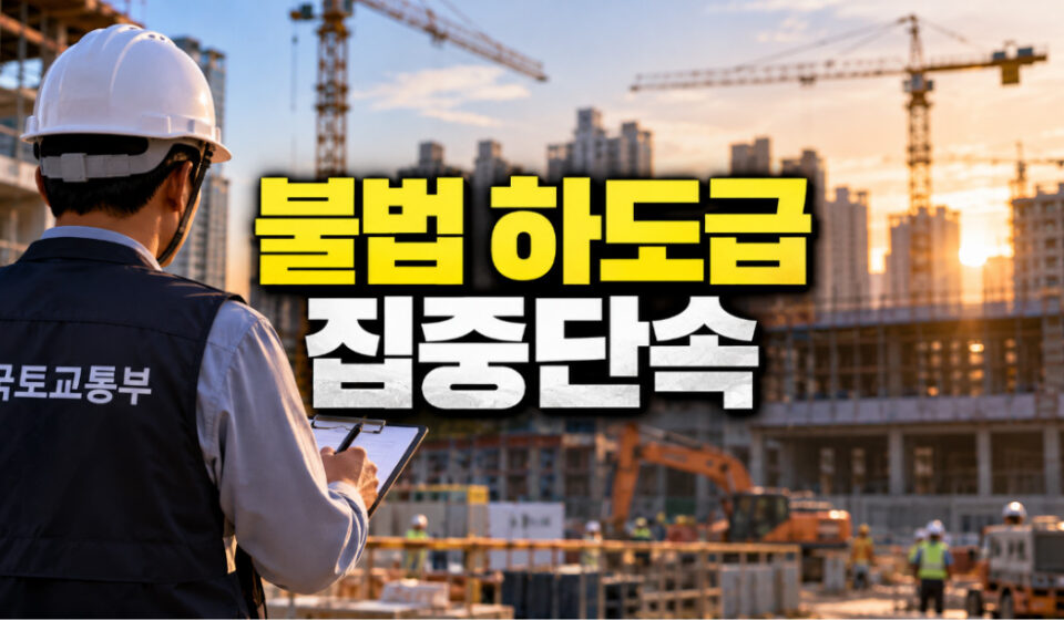 불법 하도급 집중단속 2026: 공공 건설현장 275곳 점검과 건설산업에 미칠 영향 불법 하도급 집중단속 2026: 공공 건설현장 275곳 점검과 건설산업에 미칠 영향