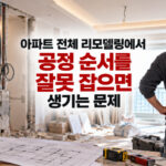 아파트 전체 리모델링 공정 순서를 잘못 잡으면 발생하는 문제