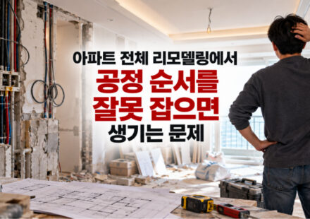 아파트 전체 리모델링 공정 순서를 잘못 잡으면 발생하는 문제