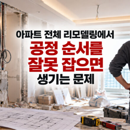 아파트 전체 리모델링 공정 순서를 잘못 잡으면 발생하는 문제