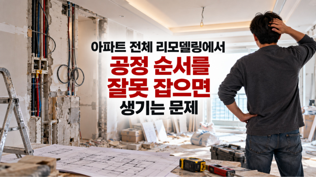 아파트 전체 리모델링 공정 순서를 잘못 잡으면 발생하는 문제
